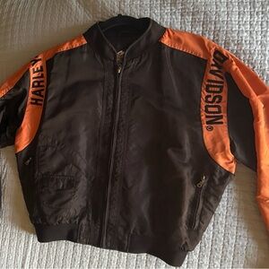 Harley-Davidson Black and Orange Bomber Jacket